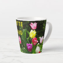 Colourful Tulips Cust. LATTE MUG Latte Mug