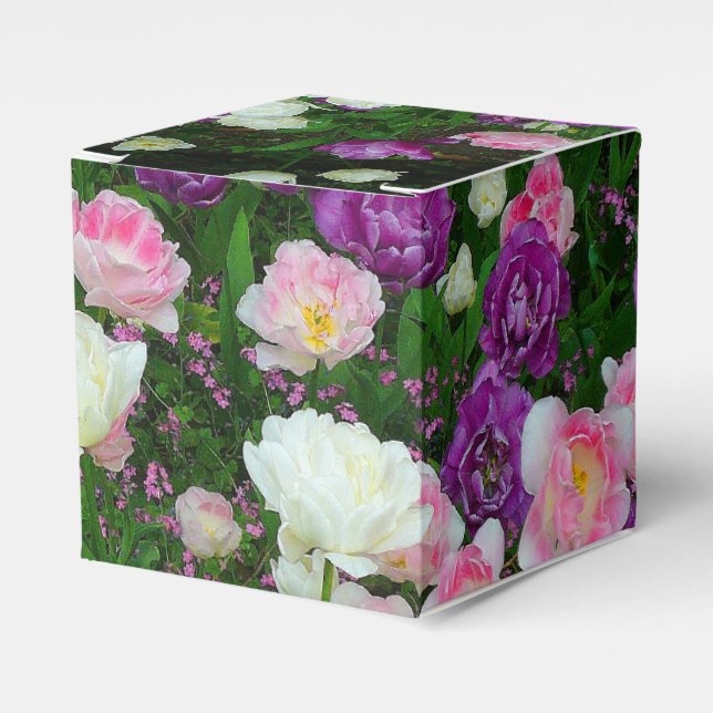 Colourful Tulips Favour Box (Front Side)