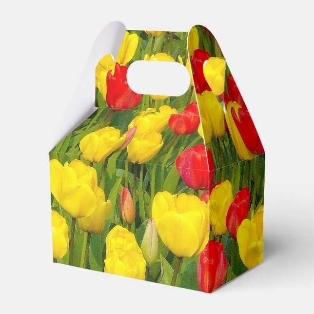 Colourful Tulips Favour Box (Front Side)