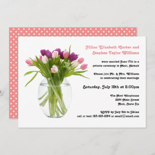 Colourful Tulips in Vase - Wedding Announcement