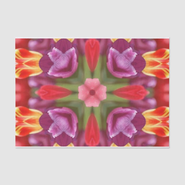 Colourful Tulips Kaleidoscope  Tissue Paper (Front)