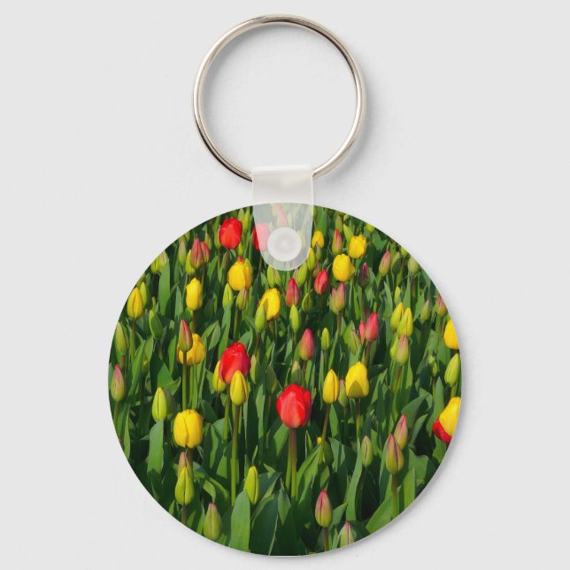 Colourful Tulips Key Ring (Front)