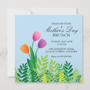 Colourful Tulips Mother's Day Brunch Invitation