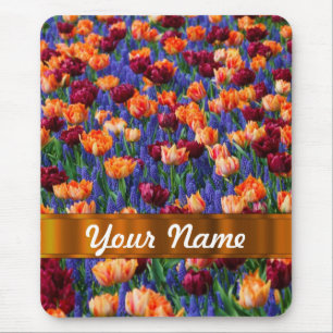 Colourful tulips mouse mat