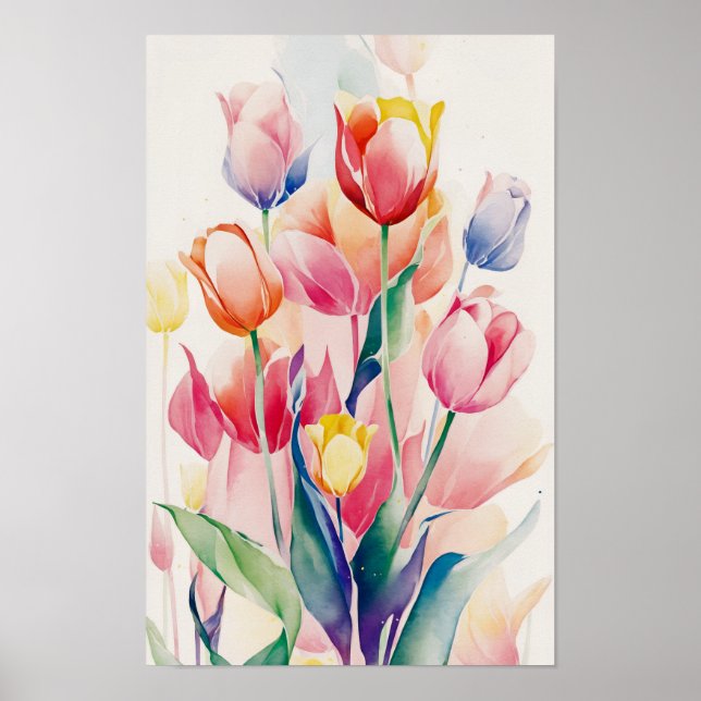 Colourful tulips poster (Front)