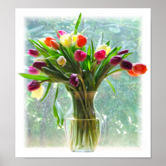 Colourful Tulips Poster