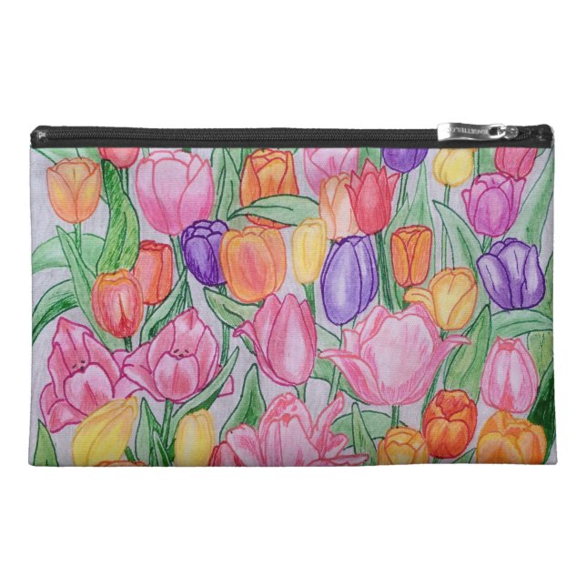 Colourful Tulips Travel Accessory bag (Front)