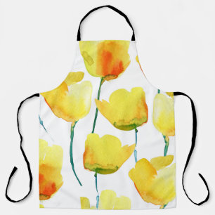 Colourful Tulips Watercolor: Seamless Illustration Apron