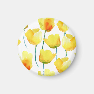Colourful Tulips Watercolor: Seamless Illustration Magnet