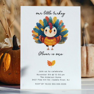 Colourful Turkey Birthday Invitation