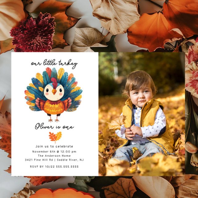 Colourful Turkey Photo Birthday Invitation (Creator Uploaded)