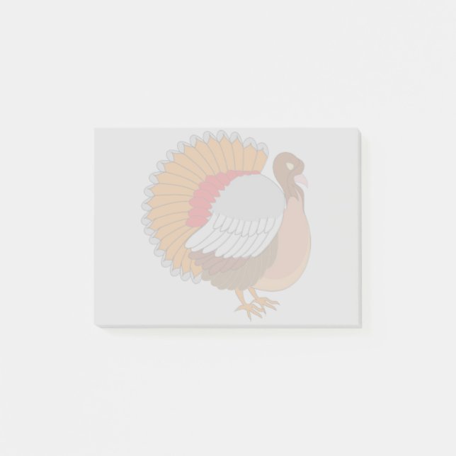 Colourful Turkey Post-it Notes (Front)