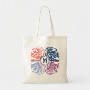 Colourful TURKEY Print   Monogram Tote Bag