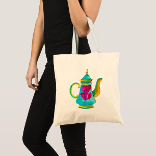 Colourful Turkish teapot watercolor Tote Bag