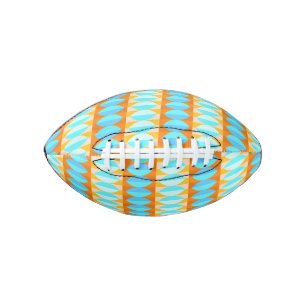 Colourful Turquoise Blue Orange Yellow Pattern American Football
