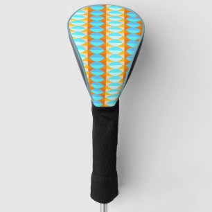 Colourful Turquoise Blue Orange Yellow Pattern Golf Head Cover