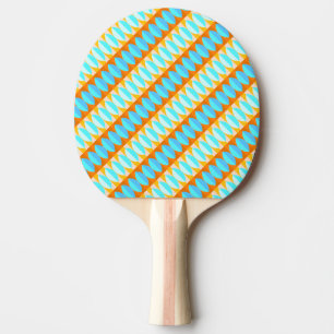 Colourful Turquoise Blue Orange Yellow Pattern Ping Pong Paddle