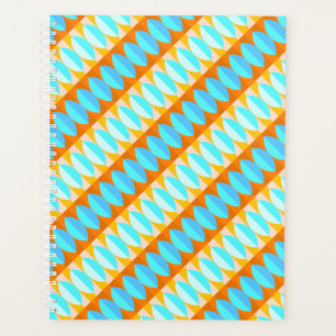 Colourful Turquoise Blue Orange Yellow Pattern Planner