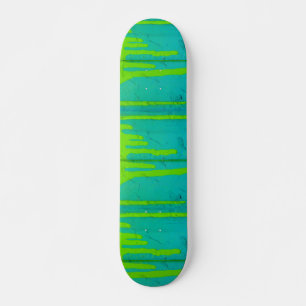 Colourful turquoise skateboard