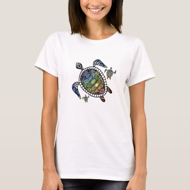 Colourful Turtle Chakras T-Shirt (Front)