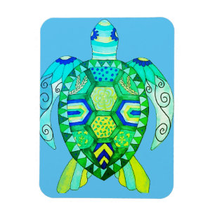 Colourful Turtle drawing Magnet