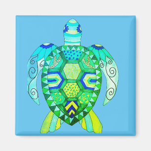 Colourful Turtle drawing Magnet