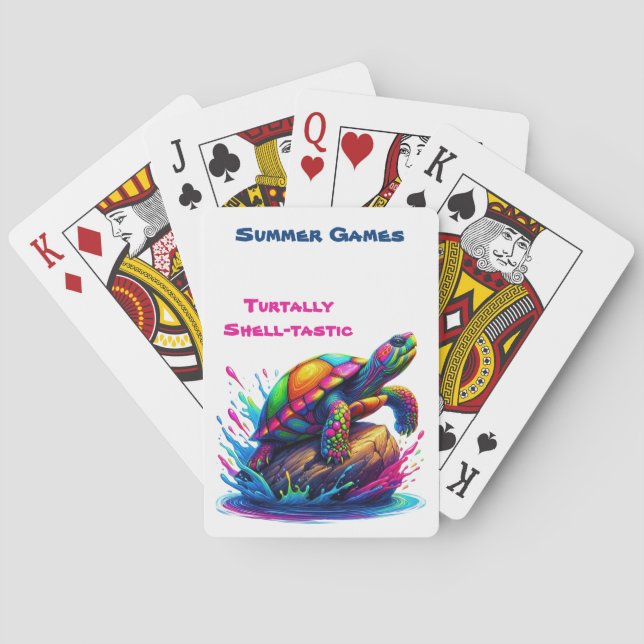 Colourful Turtle Splash-Classic Playing Cards (Back)