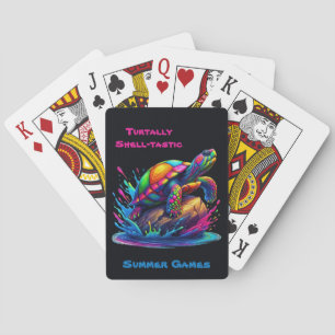 Colourful Turtle Splash Playing Cards