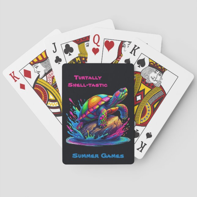 Colourful Turtle Splash  Playing Cards (Back)