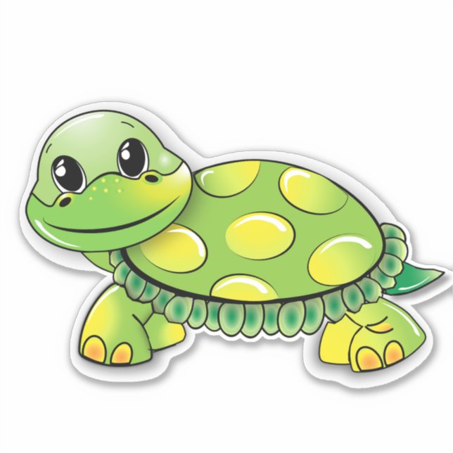 Colourful turtle vinyl sticker (Front)