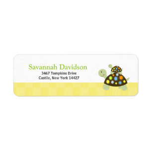 Colourful Turtle (Yellow) Custom Address Label