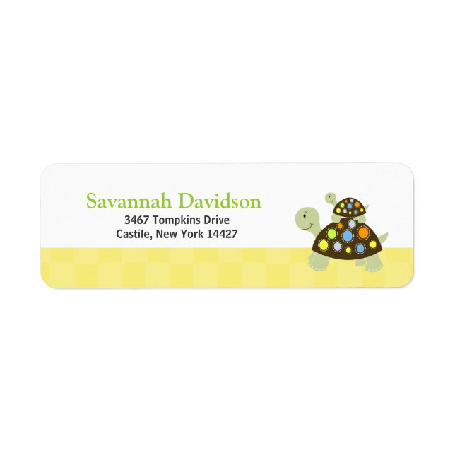 Colourful Turtle (Yellow) Custom Address Label (30 (Front)