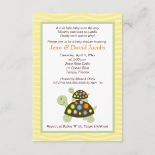 Colourful Turtles Baby Shower Invitation (Yellow)