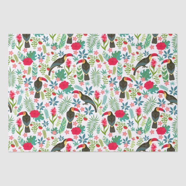 colourful tuscans tropical flowers pattern tissue paper (Front)
