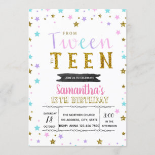 Colourful tween to teen party invitation