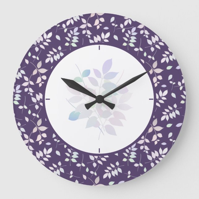 Colourful Twigs Large Clock (Front)