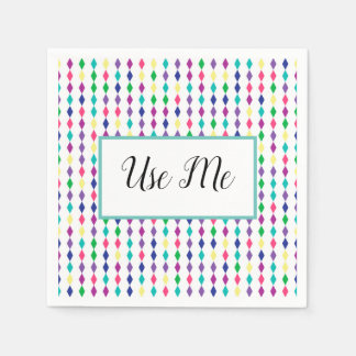 colourful twinkling rhombus patterned napkin