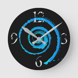 Colourful Twirls Round Clock