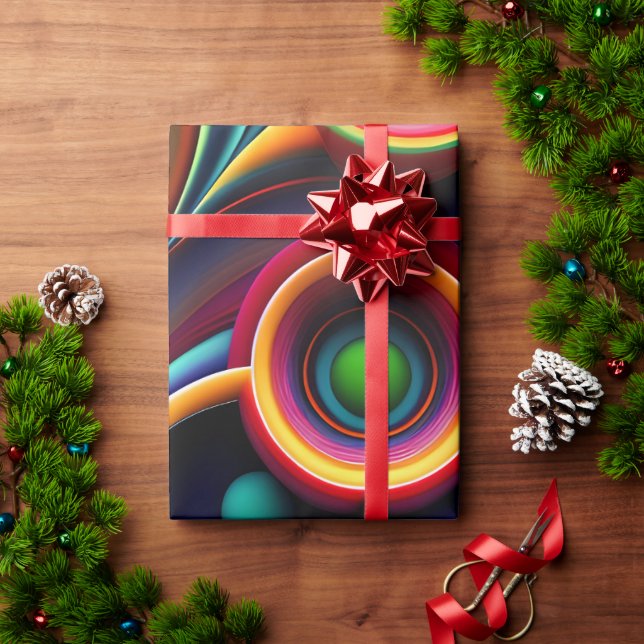 Colourful Twisted half circles Rainbow Pattern Wrapping Paper (Holiday Gift)