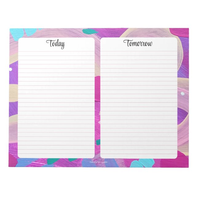 Colourful Two Column To Do List for Her Notepad (Front)