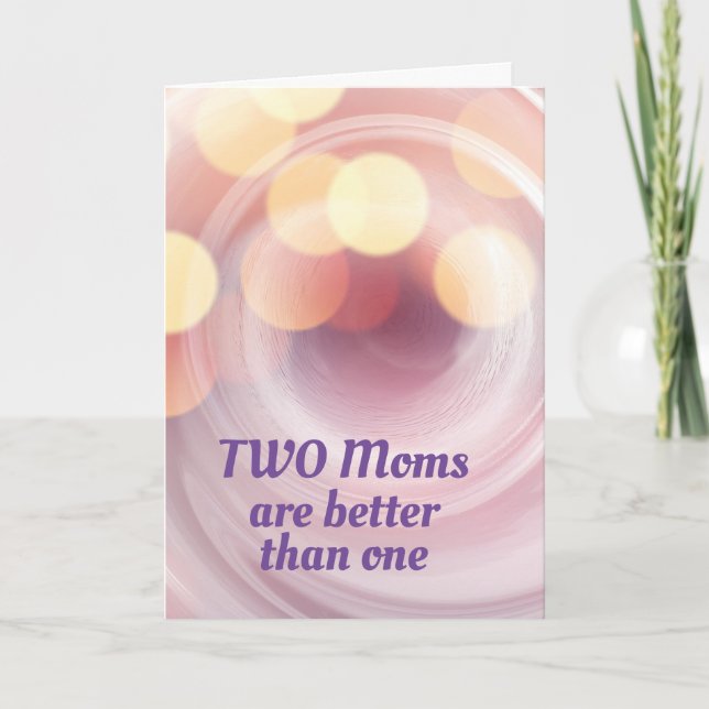 Colourful Two Moms Mothers Day Card (Front)