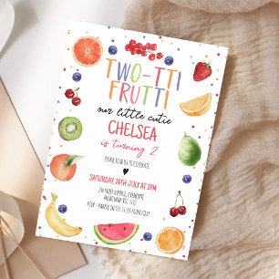 Colourful Two-tii Frutti 2nd Birthday Invitation