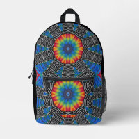 Colourful Tye Dye Blue Red Black White Backpack
