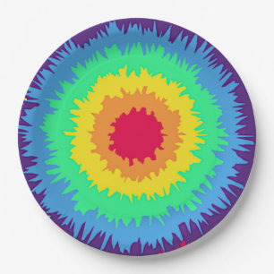 Colourful Tye Dye Paper Plate