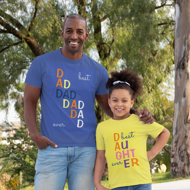 Colourful Typography Best Dad Ever  T-Shirt (Creator Uploaded)