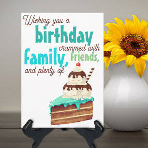 Colourful Typography Birthday Cake Ice Cream Card