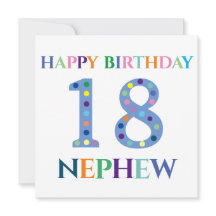 Colourful Typography Happy Birthday 18 Nephew
