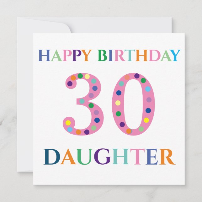 Colourful Typography Happy Birthday Daughter Card (Front)