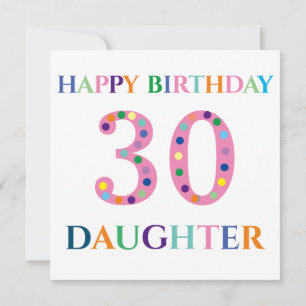 Colourful Typography Happy Birthday Daughter Card