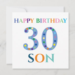Colourful Typography Happy Birthday Son  Card